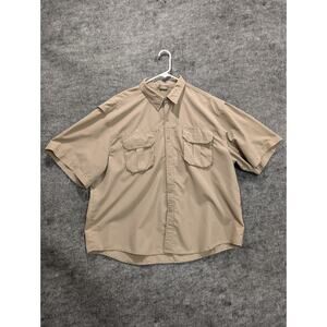 Great Northwest Fishing Shirt Vented Back Short Sleeve Brown Men's Size 2X